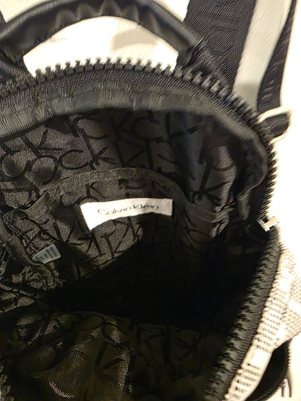 Calvin Klein Black and White Logo Mini Backpack